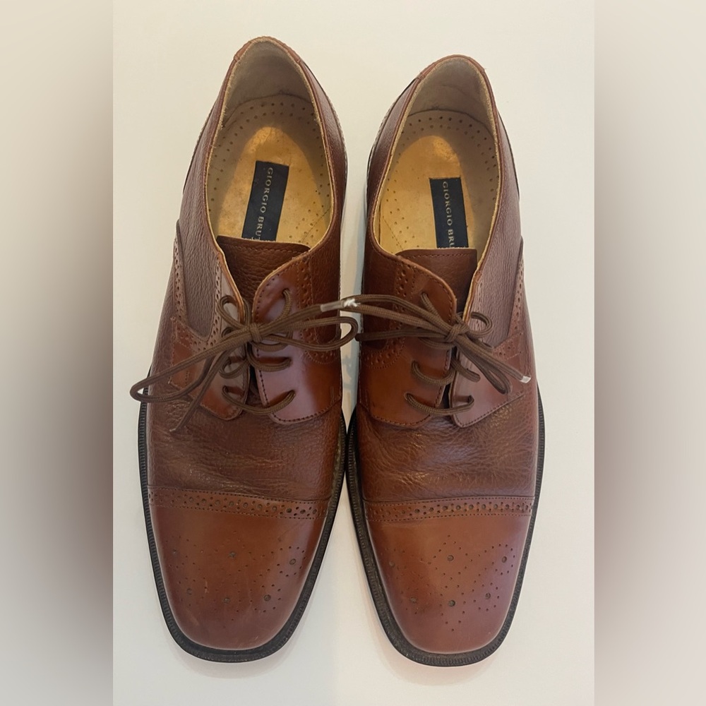 Giorgio Brutini Rich Brown Leather Derbys